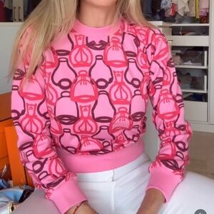 Hermes Pink and Red Graphic Sweatshirt